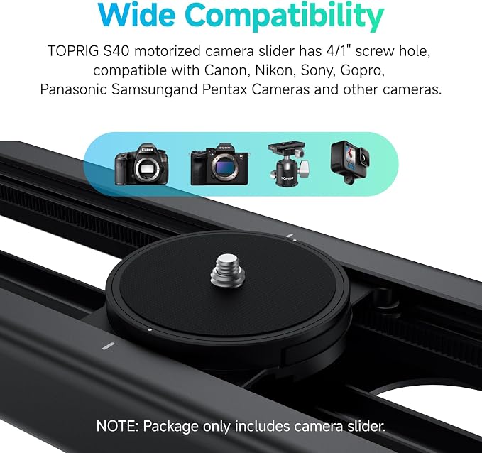 Accsoon Toprig 16inch/40cm Motorized Camera Slider, Button/APP Control Dolly - Image 4