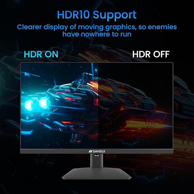 SANSUI 24 Inch Gaming Monitor 180Hz, DP 1.4 & HDMI 2.0 Ports High Refresh Rate - Image 5