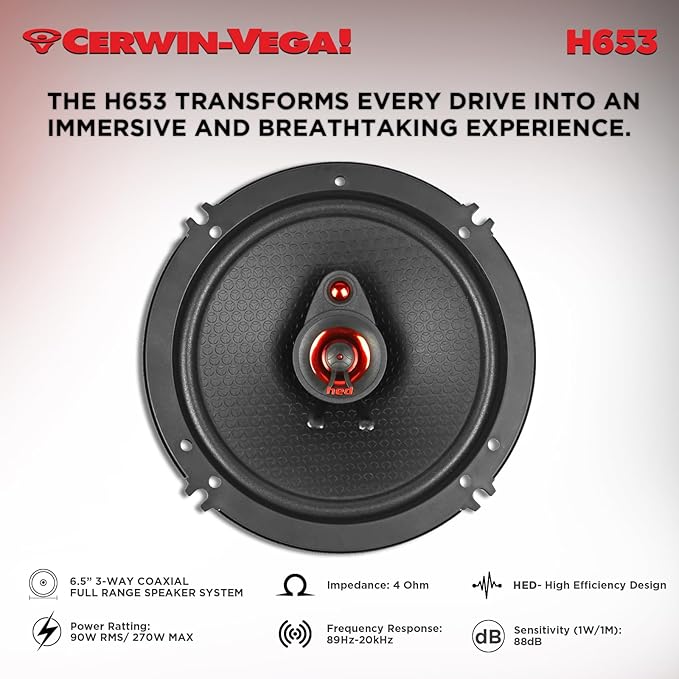 CERWIN-VEGA! HED 2025 Edition – 6.5” 3-Way Coaxial Full Range Speaker System - Image 2