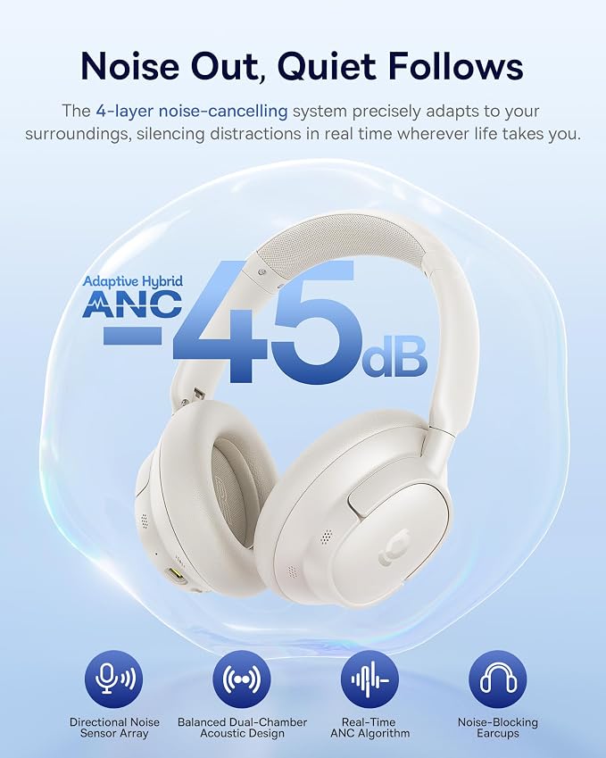 Baseus Bass BH1 NC Adaptive Active Noise Cancelling Headphones, Real-Time - Image 2