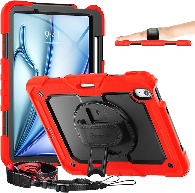 timecity Case for iPad Air 11 Inch M3/ M2, 360° Rotating Stand, Pencil Holder & by Timecity