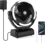 PANERGY Camping Fan with Light - 20000mAh Rechargeable Battery Fan with Charger by PANERGY