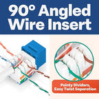 Everest 90° Angled RJ45 Cat5e Keystone Jacks 20-Pack in Blue - Image 3
