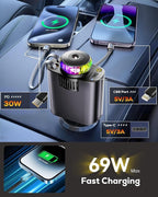 Retractable Car Charger with Air Freshener Diffuser & Star Lights - Image 6