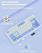 AULA F75 75% Wireless Mechanical Keyboard, Hot Swappable Creamy Keyboard - Image 5