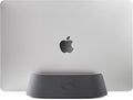 HumanCentric Vertical Laptop Stand in Vegan Black Leather, Upright Adjustable by HumanCentric