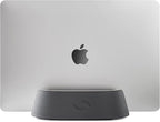 HumanCentric Vertical Laptop Stand in Vegan Black Leather, Upright Adjustable by HumanCentric