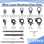 200pcs Car Wire Loom Routing Clips Push Mount Cable Tie Assortment 15 Sizes Car - Image 2