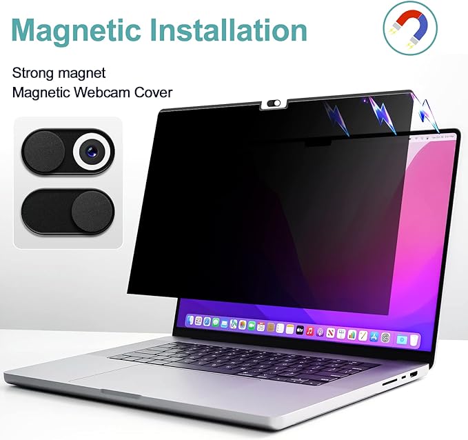 IPROKKO Privacy Screen MacBook Pro 16 Inch, Magnetic Removable Anti Blue Light - Image 2
