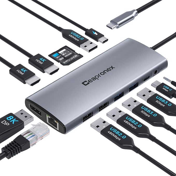 USB C Docking Station UBS C Hub by OneDockManyDevices