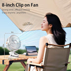 iNeibo 10000mAh Portable Clip on Fan, 90° Oscillating Fan, 8 Inch Rechargeable - Image 7