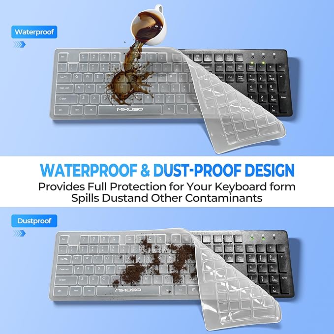 Wired Computers Keyboard with Cover Comfortable Hand Feel, Laser Engraved - Image 2