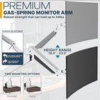 Premium Height Adjustable Single Monitor Arm Stand: Desk/Grommet Mount - Image 5