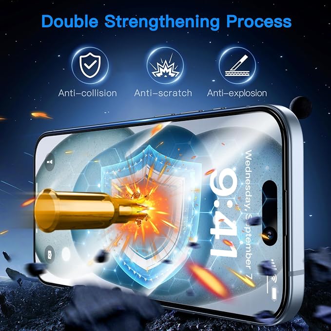 Uyiton Anti-Blue Light for iPhone 15 Screen Protector - Image 5
