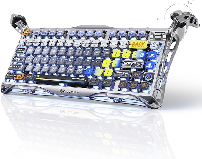 GravaStar Mercury K1 Pro Wireless Mechanical Gaming Keyboard, 75% Layout RGB by GravaStar