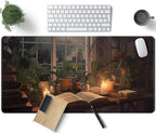 Cute Book Lover Desk Mat Dark Academia Mouse pad XXL Large Extended Mousepad by TENG+DA+QING