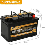 Weize Platinum AGM Battery BCI Group 94R - 12v 80ah H7 Size 94R Automotive - Image 2