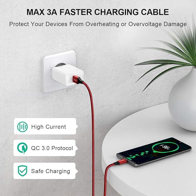 etguuds 4ft USB A to USB C Cable 3A Fast Charging, - Image 3