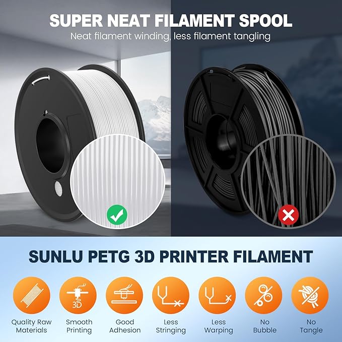 SUNLU 3D Printer Filament Bundle Multicolor PETG Filament 1.75mm, Individually - Image 5