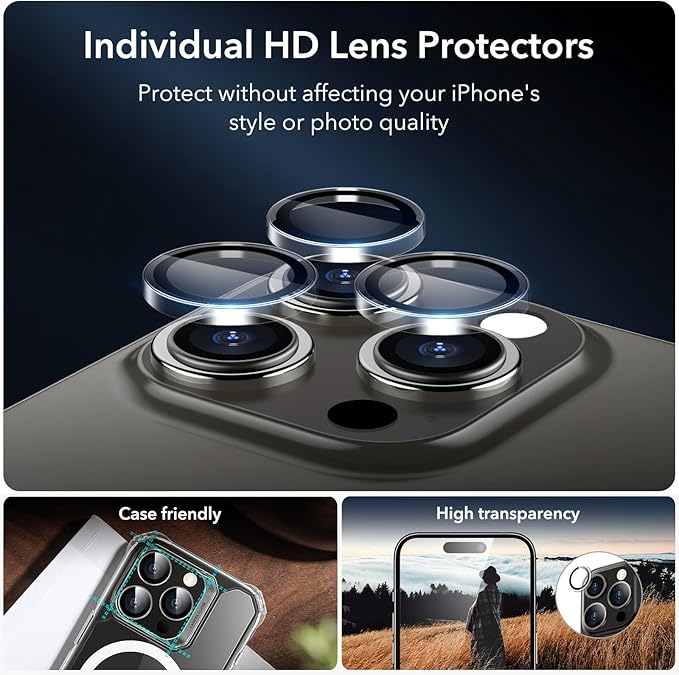 ESR 3+1 Pack for iPhone 15 Pro Max Screen Protector, Full Coverage Ultra-tough - Image 4