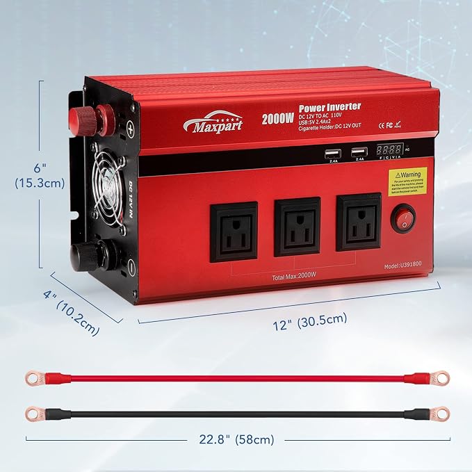 2000w 12v Car Power Inverters for Vehicles Truck - Image 9