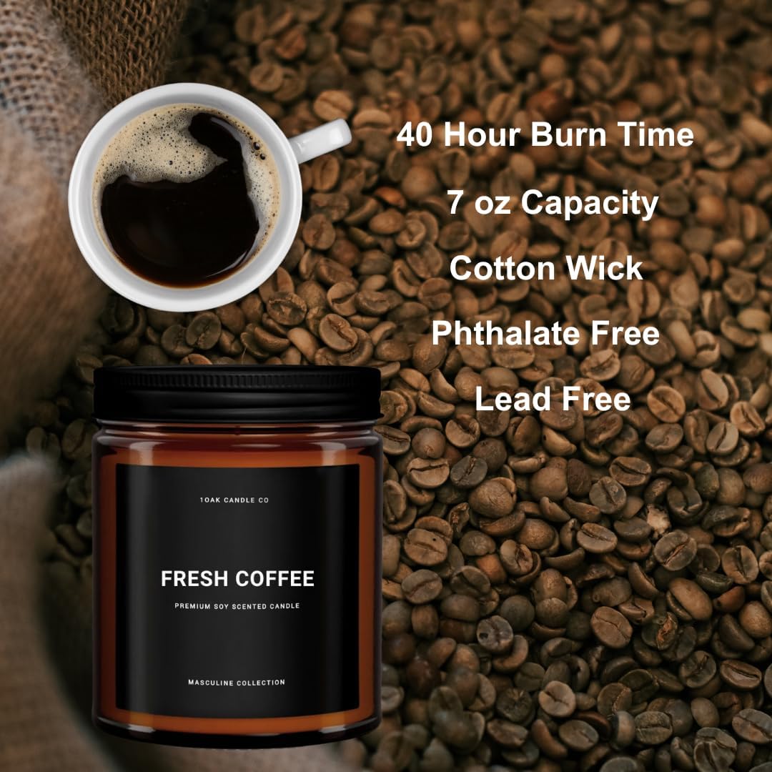 1OAK Scented Candles for Men - Fresh Coffee Candle - Espresso & Roast Coffee - Home Gifts (7oz.)