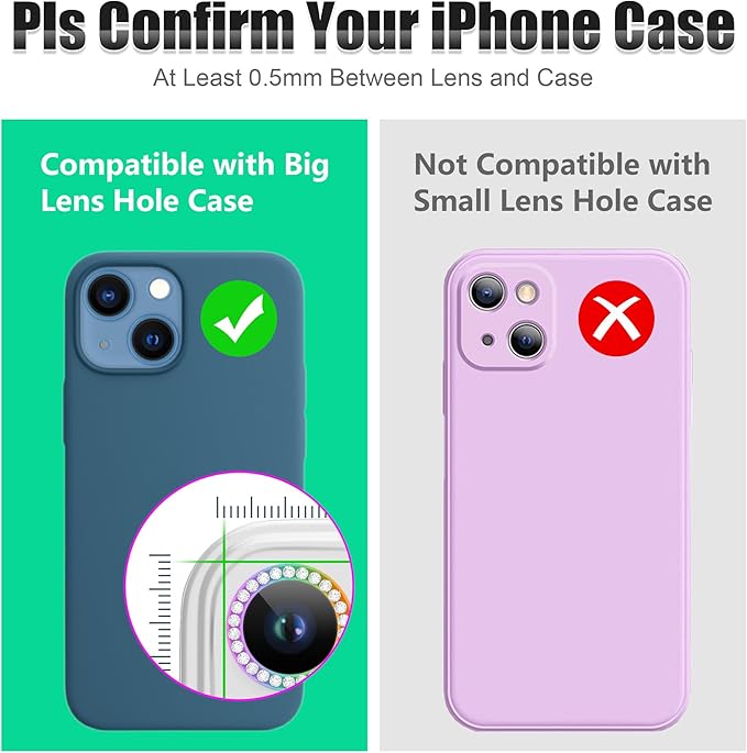 AGVEE 3+3 6 Pack for iPhone 13 6.1" / 13 Mini 5.4" Camera Lens Cover Protector - Image 3