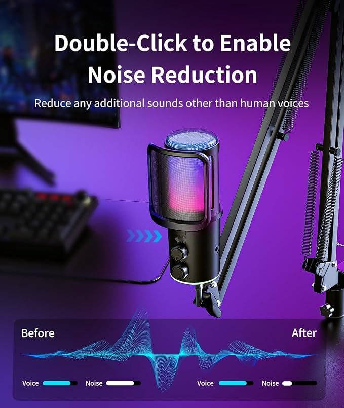 Gaming USB Microphone Kit with Boom Arm - Image 2