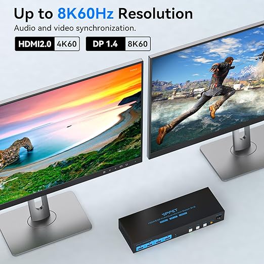 HDMI2.0+ Displayport1.4 KVM Switch 2 Monitors 3 Computers USB 3.0 KVM 8K & 4K - Image 5