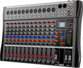 Professional DJ Audio Mixer, 12 Channel Audio Mixer, USB Interface, 12 XLR by PROFESSIONALAUDIOEQUIPMENT
