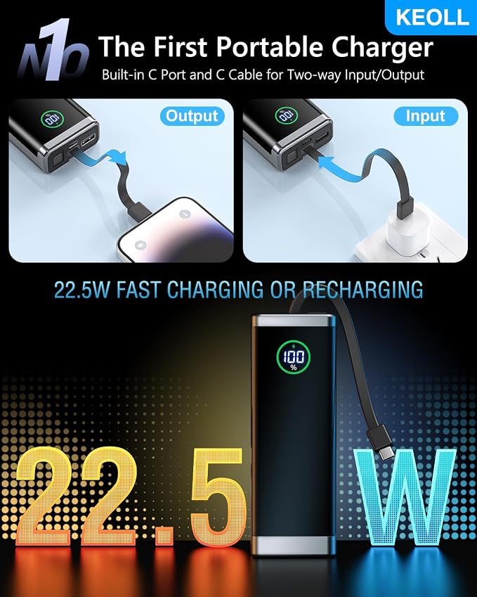 Portable Charger 40000mAh Power Bank, 22.5W Fast Charging Battery Pack - Image 2