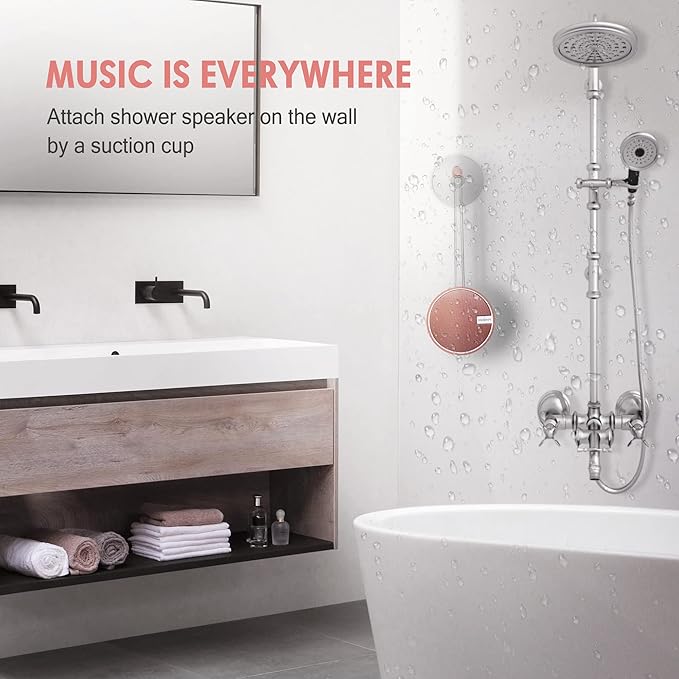 INSMY C12 IPX7 Waterproof Shower Bluetooth Speaker, Portable Small Speaker - Image 5