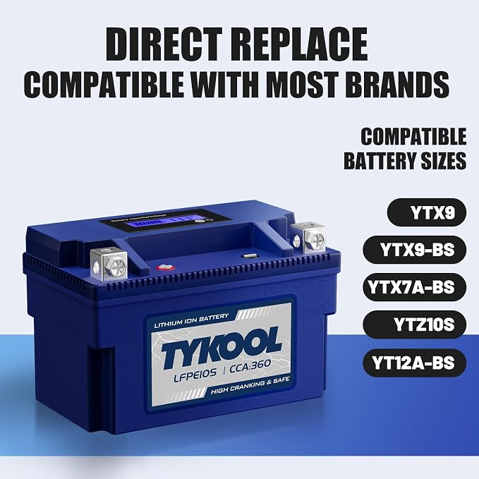YTZ10S 12v lithium battery 6Ah 360CCA LiFePO4 battery, - Image 8