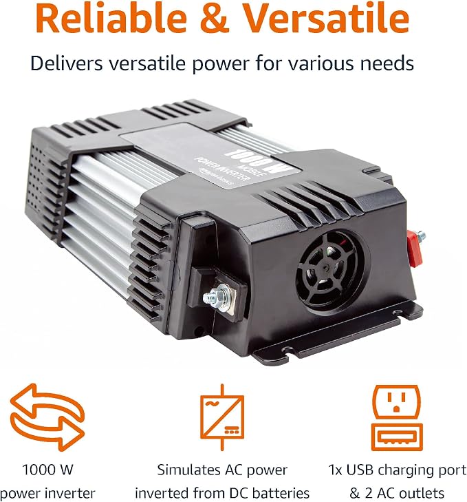 Amazon Basics 1000W Car Power Inverter - 12V to AC 110V - Image 2
