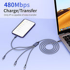 USB C Multi Charging Cable, 4 in 1 Charging Cable Nylon Braided USB-C Multiple - Image 5