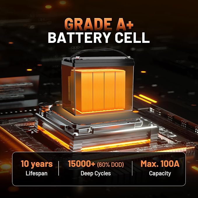 12V 100Ah LiFePO4 Lithium Battery Bluetooth - Image 5