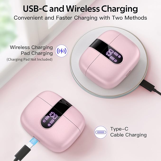 TAGRY Bluetooth Headphones True Wireless Earbuds 60H Playback LED Power Display - Image 3