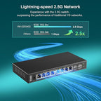 10 Port 2.5G Switch Unmanaged, VIMIN 8X 2.5G Switch Base-T Ports+2X 10G SFP Port - Image 4
