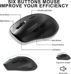 Wireless Keyboard and Mouse Combo, Full Size Wave Keys Ergonomic 2.4G Keyboard - Image 6