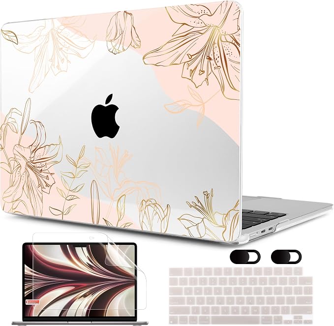 MEEgoodo Case for MacBook Air M4/M3/M2 13.6 inch 2025 2024 2022, Fit Model by MEEgoodo