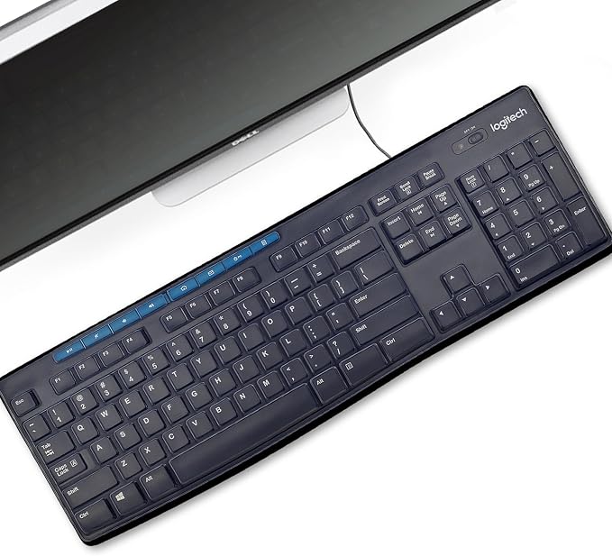 Silicone Keyboard Cover for Logitech K200 K260 K270, Ergonomic Wireless - Image 6