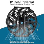 2PCS 12 Inch Universal Slim Fan Push Pull Electric Radiator Cooling 12V 80W - Image 5