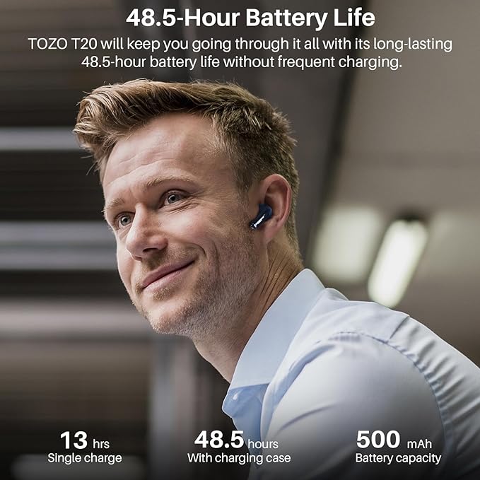 TOZO T20 Wireless Earbuds Bluetooth Headphones 48.5 Hrs Playtime - Image 6