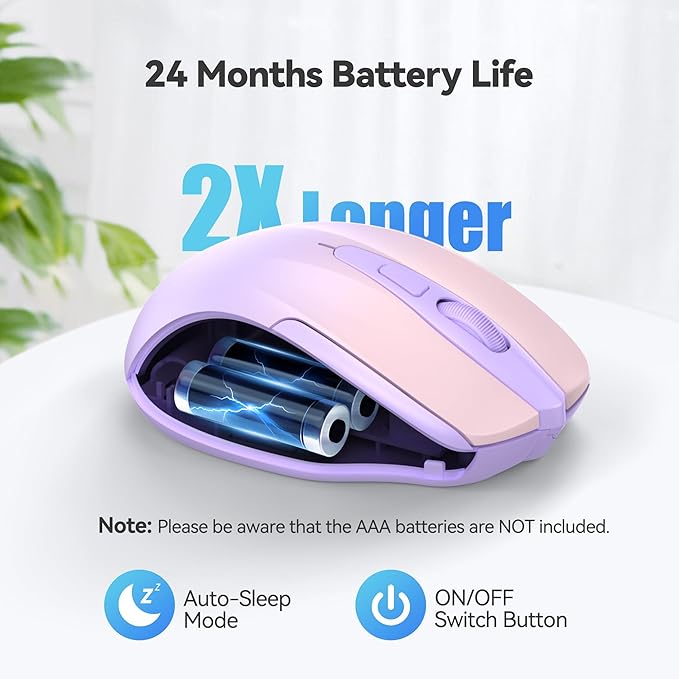 TECKNET Wireless Mouse, 2.4G Ergonomic Optical Mouse, Computer Mouse - Image 5