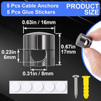 5 Sets Charger Holders for Cords, Adhesive Metal Cord Clips, Cable Management - Image 2