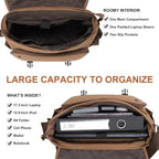ESTARER Messenger Bag 17-17.3 Inch, Men's Computer Bag Water-resistant Canvas - Image 5