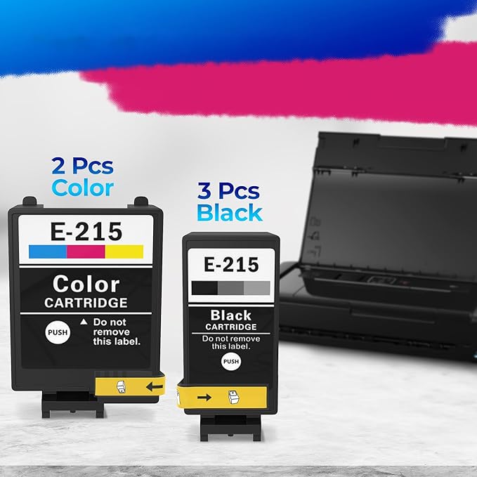 5-Pack Compatible Ink Cartridges – Includes 3 Black and 2 Tri-Color | - Image 2