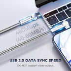 USB C to USB C Cable10ft, 240W 2-Pack Braided 180°Rotating Type C Charging - Image 4
