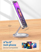 360 Rotating Phone Stand for Desk, Dual-Adjustable Foldable Aluminum Desktop - Image 6