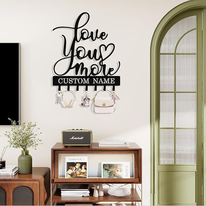 Personalized Key Holder Wall Mount, Custom Metal Key Rack Key Holder - Image 2